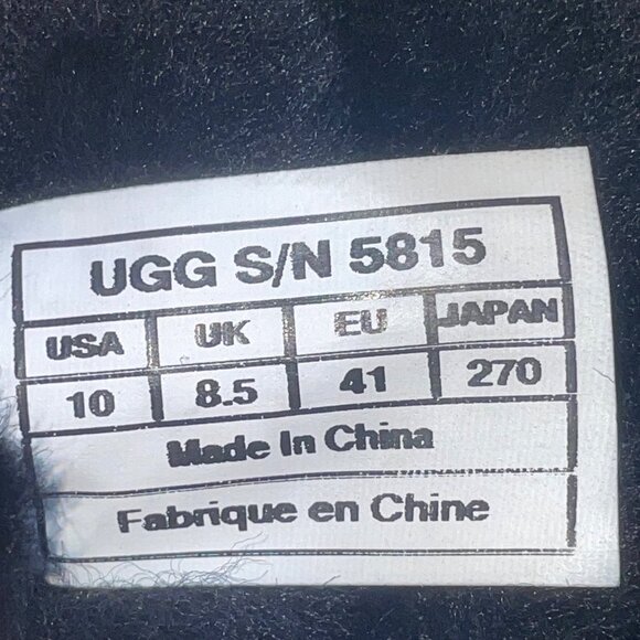 Ugg Women’s Black Suede Sheepskin Lined Slip-On Tall Winter Boots Size 10 - Picture 6 of 10